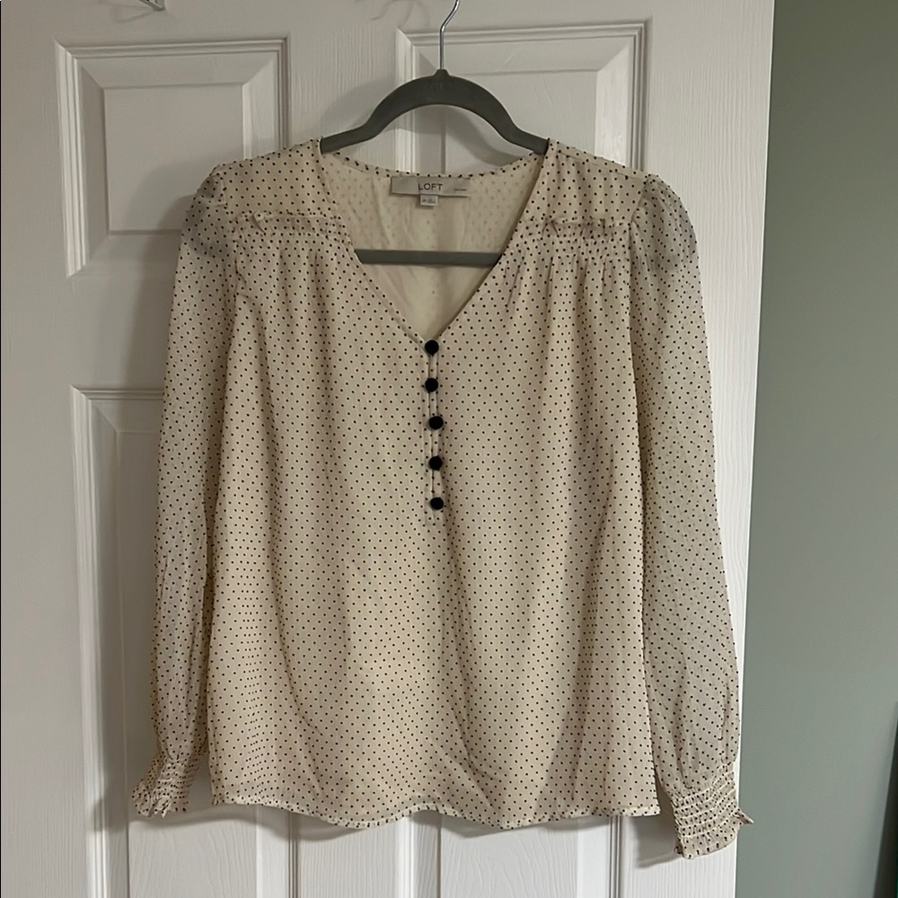 LOFT Cream Puff Sleeve Blouse